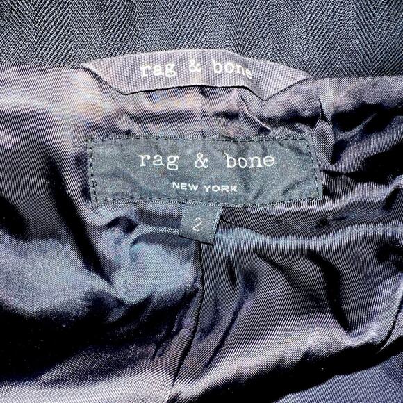 Rag And Bone Blazer/Suit Black Wool Size 2 - Picture 7 of 9